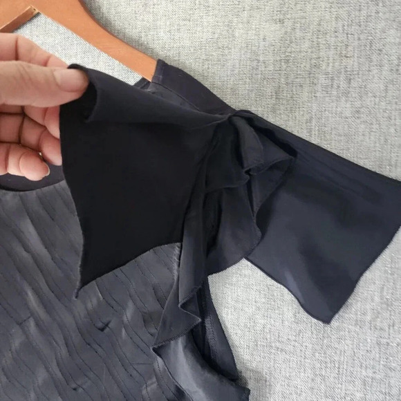 NWOT Nic & Zoe Fiesta Top Women's Size XL Black Short Flutter Sleeve Pullover - Picture 9 of 10